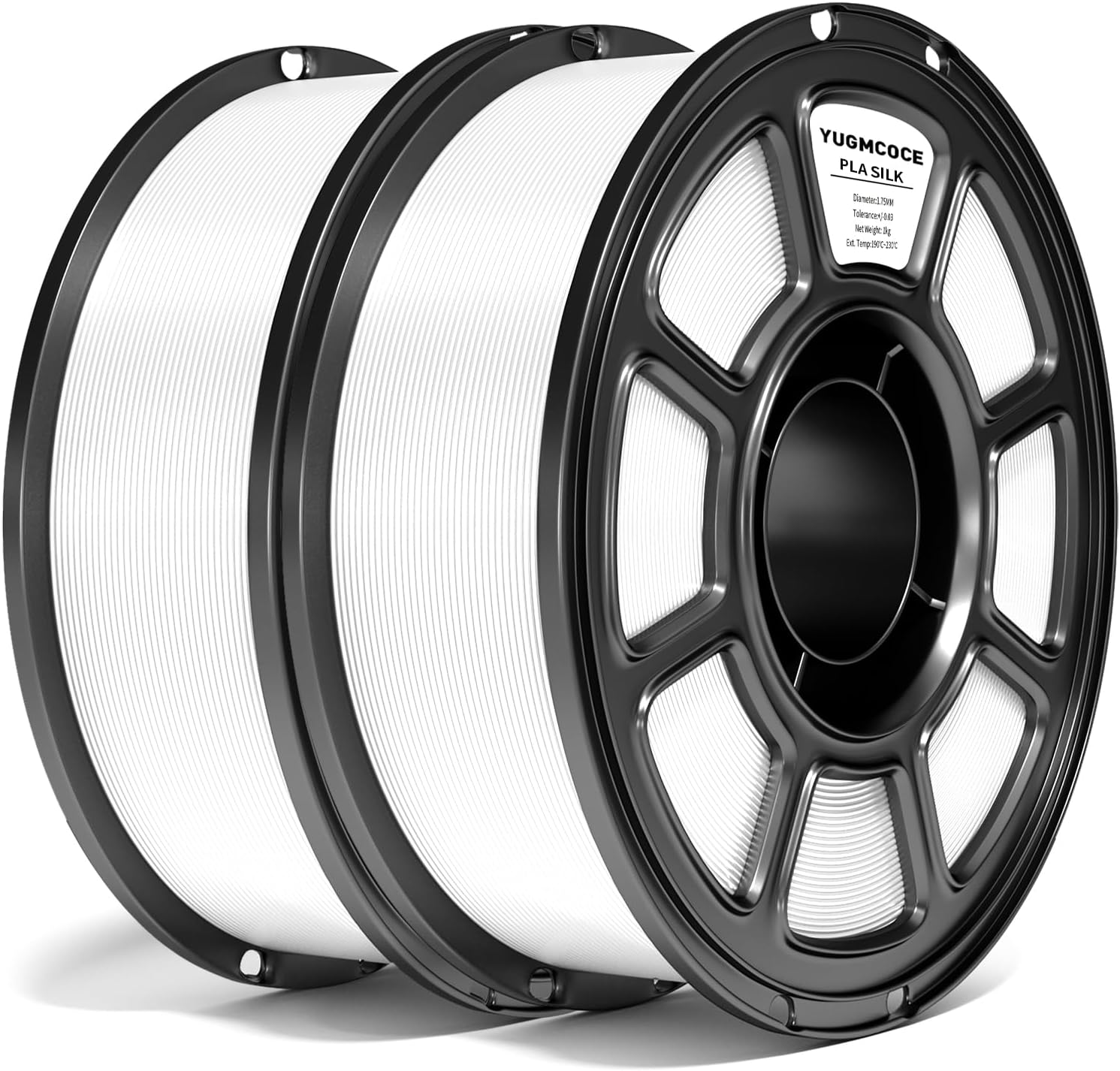 Silk Pla Plus Filament 2KG Bundle, 1.75mm+/- 0.02 mm,White+White